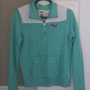 Mint green quarter zip from VS Pink